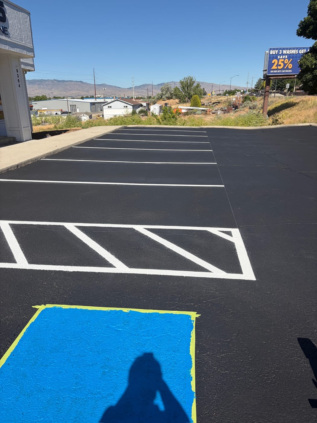 Seal coating with fresh striping